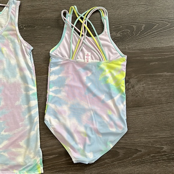 Justice One Piece Swimsuit & Coverup Size 10 M - Picture 9 of 10